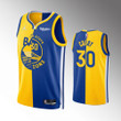 Hot New Arrivals! Golden State Warriors Stephen Curry Split Edition Gold Royal Jersey