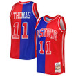 Isiah Thomas Detroit Pistons Mitchell & Ness Hardwood Classics 1988-89 Split Swingman Jersey - Blue/Red