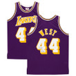Jerry West Purple Los Angeles Lakers Autographed 1971-72 Mitchell & Ness Hardwood Classics Swingman Jersey with "HOF 1980+2010" Inscription