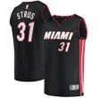 Men's Fanatics Branded Max Strus Black Miami Heat 2021/22 Fast Break Replica Jersey - Icon Edition