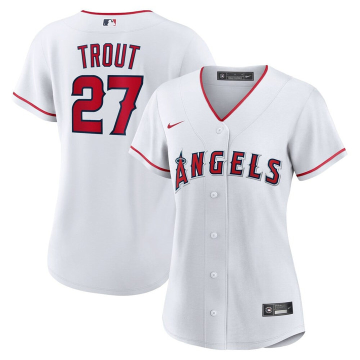 MLB Women's Los Angeles Angels Mike Trout Nike White Home Replica Player Jersey