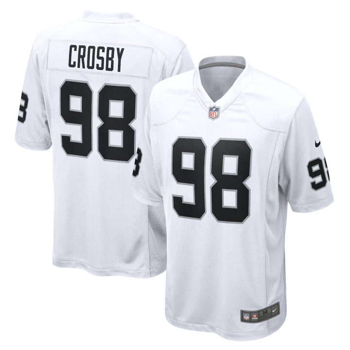 Las Vegas Raiders Nike Game Road Jersey - White - Maxx Crosby