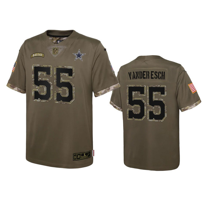 Leighton Vander Esch Youth Dallas Cowboys Olive 2022 Salute To Service