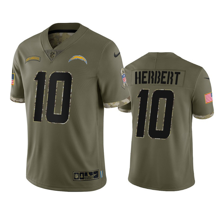 Los Angeles Chargers Justin Herbert Nike Olive 2022 Salute To Service