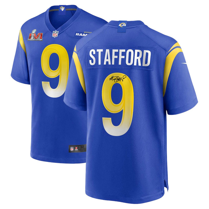 Matthew Stafford Los Angeles Rams Fanatics Authentic Autographed Super Bowl LVI Champions Nike Game Jersey