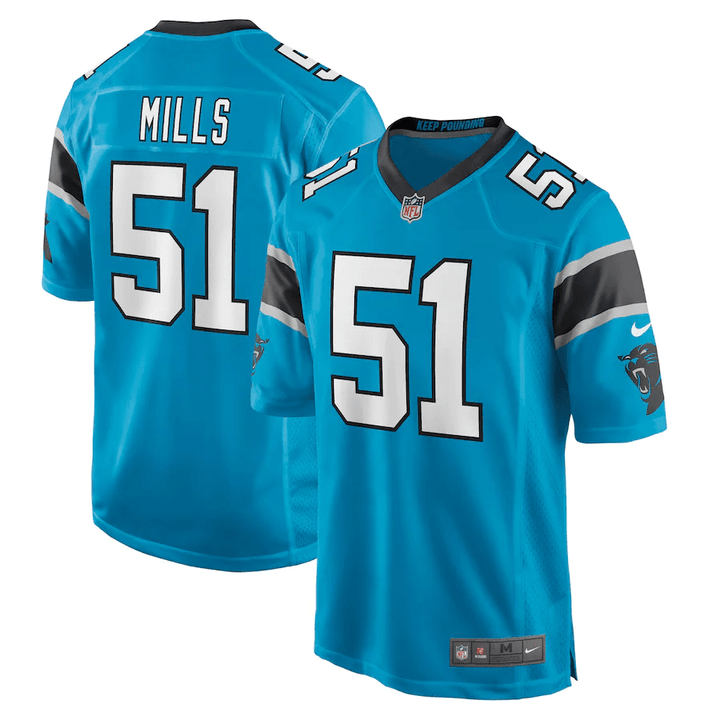 Men�s Carolina Panthers Sam Mills #51 Blue Retired Player NFL Jersey