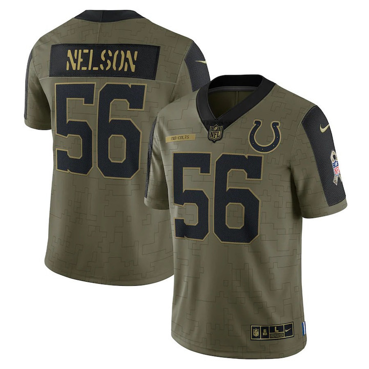 Men�s Indianapolis Colts Quenton Nelson #56 Olive 2021 Salute To Service Limited NFL Jersey