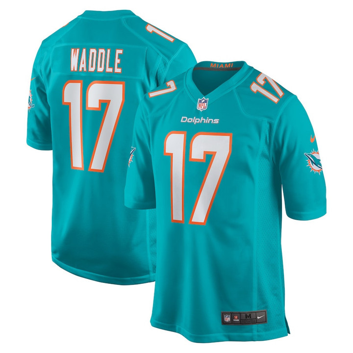 Men�s Miami Dolphins Jaylen Waddle #17 Nike Aqua Game Player Stitched Jersey