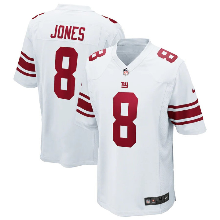 Men�s New York Giants Daniel Jones #8 White Game NFL Jersey