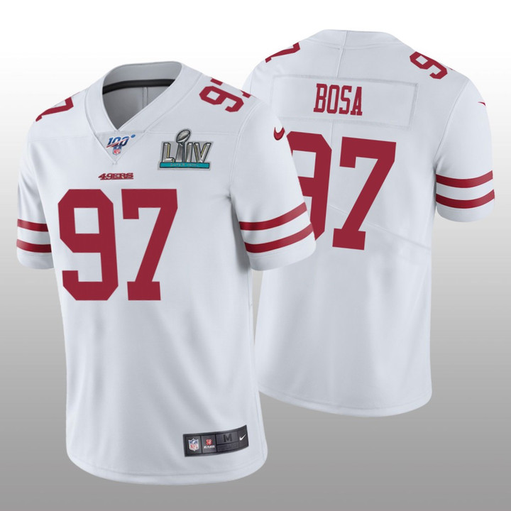 Men�s San Francisco 49ers Nick Bosa #97 White Vapor Limited Super Bowl LIV Jersey