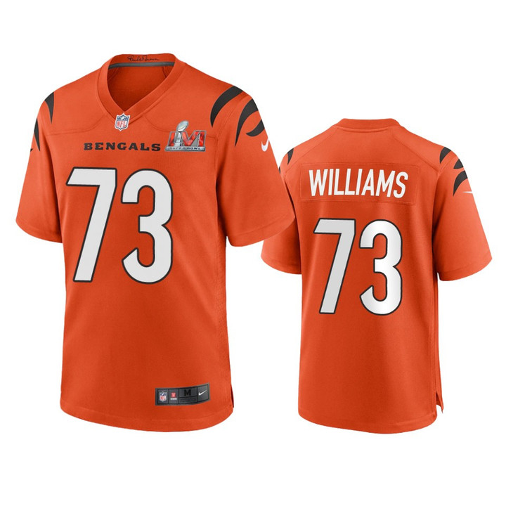 Men's Cincinnati Bengals Jonah Williams #73 Orange Super Bowl LVI Game Stitched Jersey