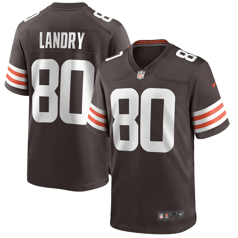 Men's Cleveland Browns Jarvis Landry #80 Brown Game Player Jersey