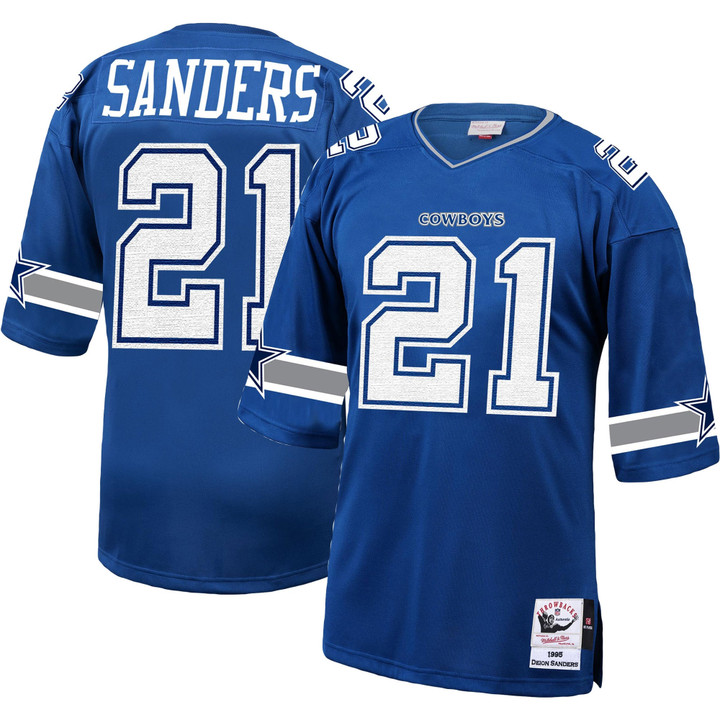 Men's Dallas Cowboys Deion Sanders Mitchell & Ness Royal 1996 Authentic Retired Player Jersey