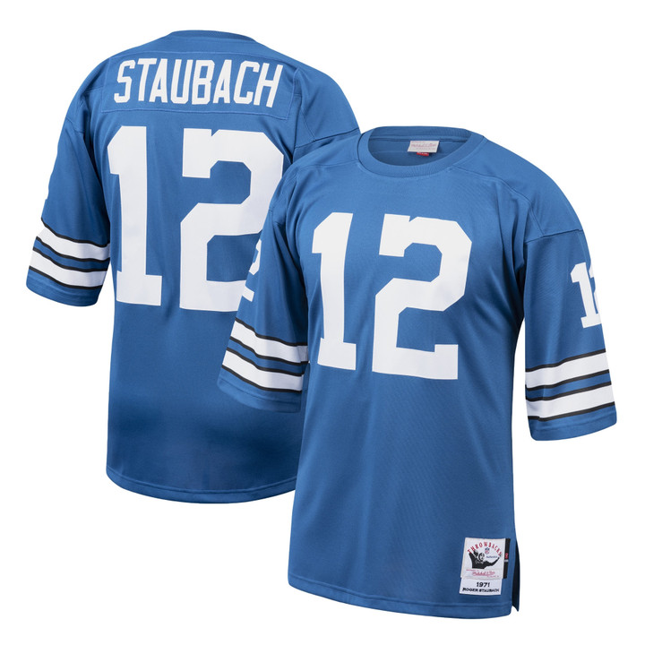 Men's Dallas Cowboys Roger Staubach Mitchell & Ness Blue 1971 Authentic Throwback Retired Player Jersey