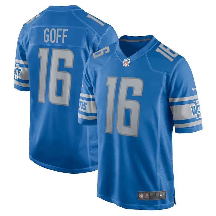 Men's Detroit Lions Nike Jared Goff #16 Blue Home Game Jersey
