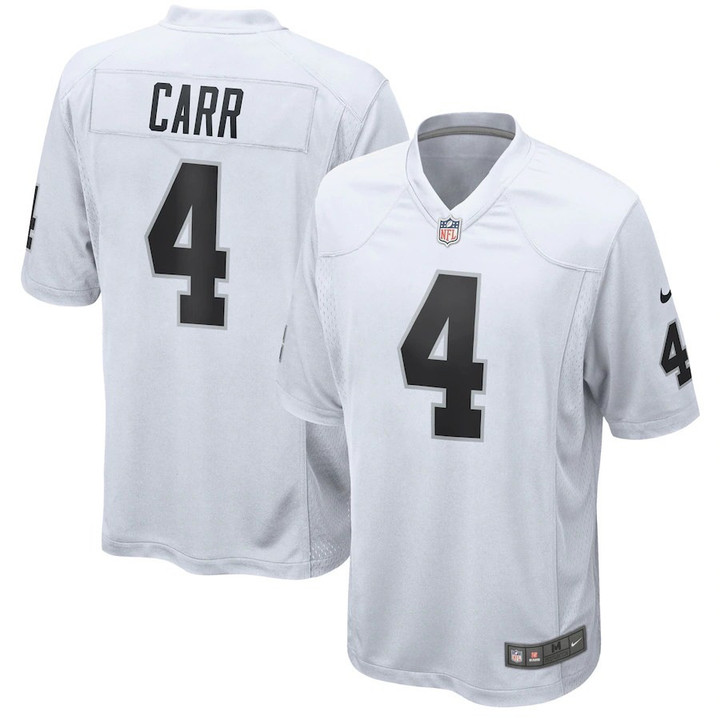 Mens Las Vegas Raiders Derek Carr #4 White NFL Jersey