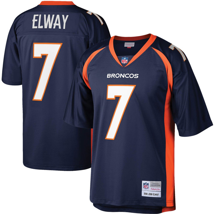Men's Mitchell & Ness John Elway Navy Denver Broncos Legacy Replica Jersey