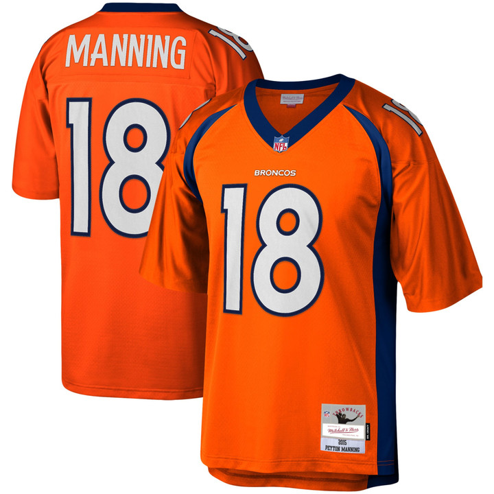 Men's Mitchell & Ness Peyton Manning Orange Denver Broncos 2015 Legacy Replica Jersey