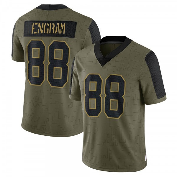 Men's New York Giants Evan Engram 2021 Olive Salute To Service Limited Jersey