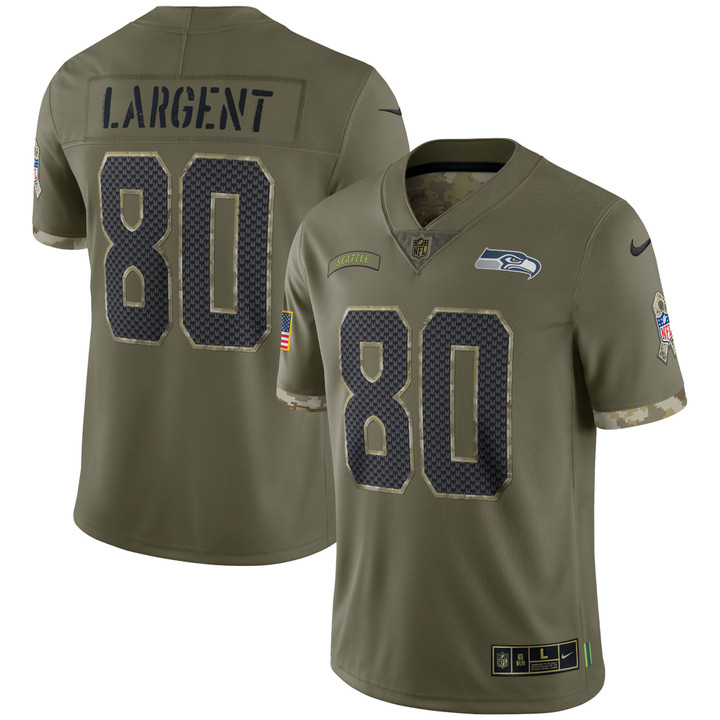Men's Nike Steve Largent Olive Seattle Seahawks 2022 Salute To Service Retired Player Limited Jersey