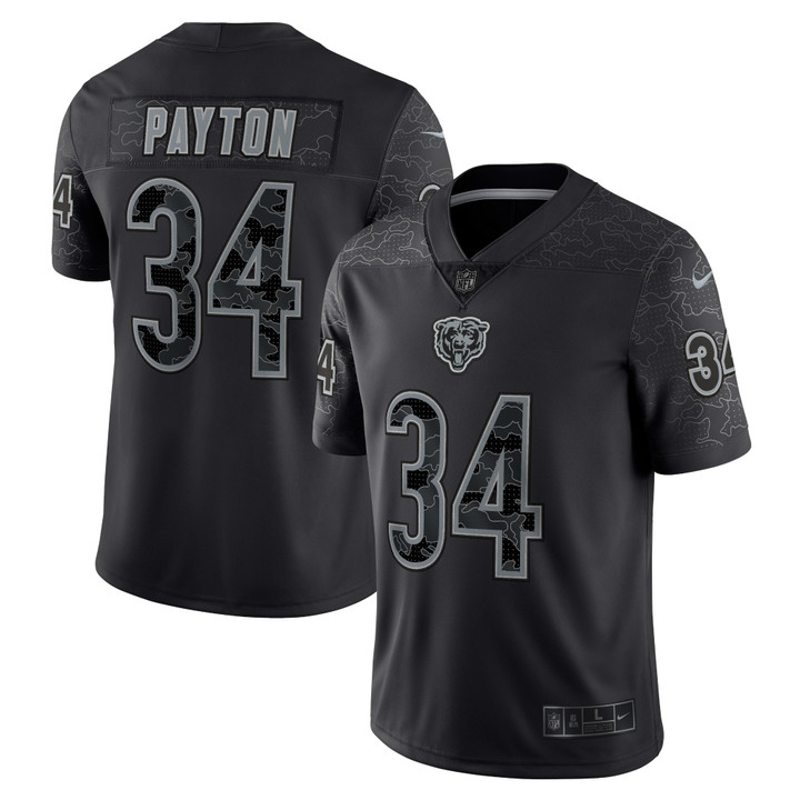 Men's Nike Walter Payton Black Chicago Bears Retired Player RFLCTV Limited Jersey