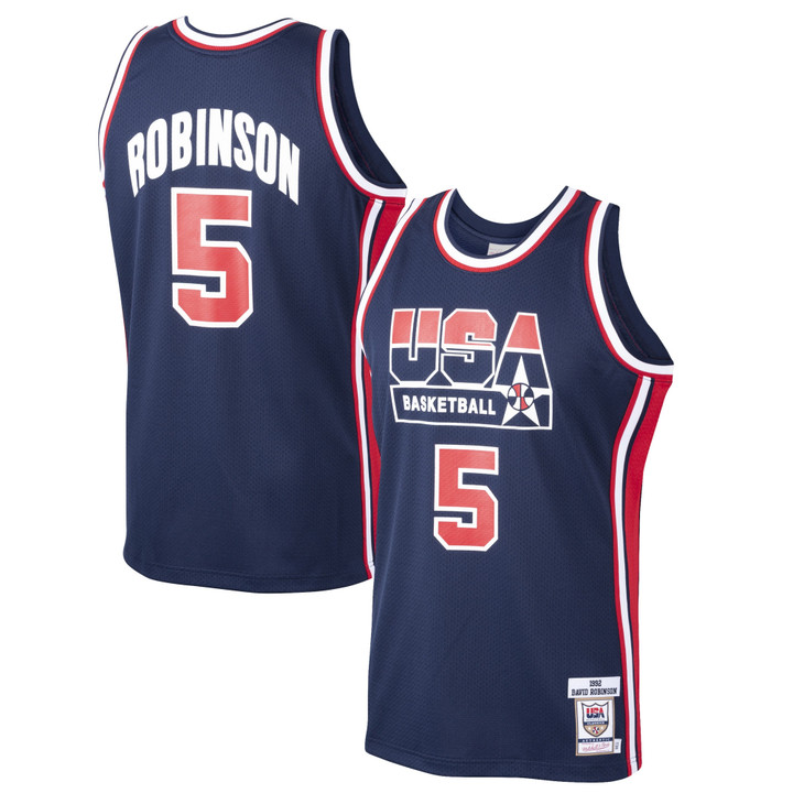 David Robinson USA Basketball Mitchell & Ness Home 1992 Dream Team Authentic Jersey - Navy