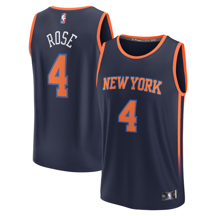 Derrick Rose New York Knicks Fanatics Branded 2022/23 Fast Break Replica Jersey - Statement Edition - Navy