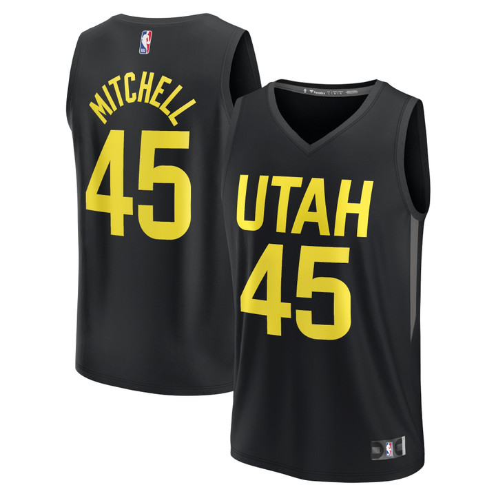 Donovan Mitchell Utah Jazz Fanatics Branded 2022/23 Fast Break Replica Player Jersey Black - Statement Edition