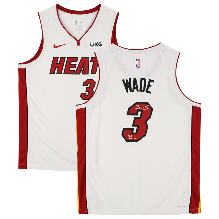 Dwyane Wade White Miami Heat Autographed Nike 2020-2021 Association Swingman Jersey with "NBA Top 75" Inscription
