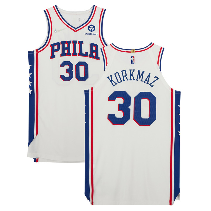 Furkan Korkmaz Philadelphia 76ers Player-Issued #30 White Jersey from the 2021-22 NBA Season