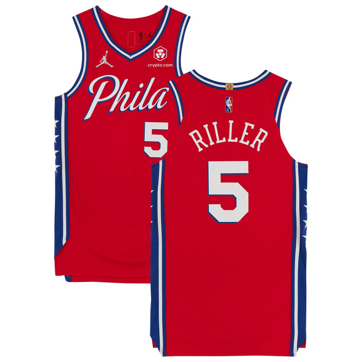 Grant Riller Philadelphia 76ers Player-Issued #5 Red Jersey from the 2021-22 NBA Season