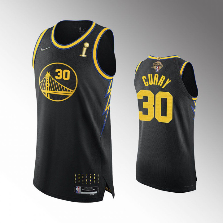 Hot New Arrivals! Golden State Warriors Black 2022 NBA Finals Champions #30 Stephen Curry City Edition Authentic Jersey