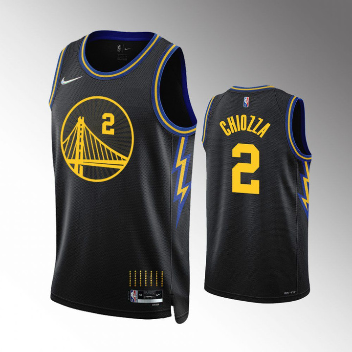 Hot New Arrivals! Golden State Warriors Chris Chiozza 2022 City Edition 75th Anniversary Diamond Black Jersey