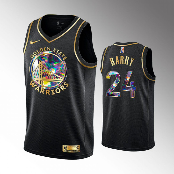 Hot New Arrivals! Golden State Warriors NBA 75th Anniversary Team Diamond Edition Rick Barry Jersey - Black