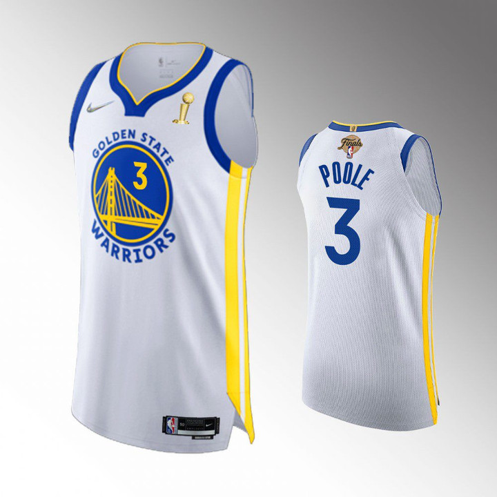 Hot New Arrivals! Golden State Warriors White 2022 NBA Finals Champions #3 Jordan Poole Association Edition Authentic Jersey