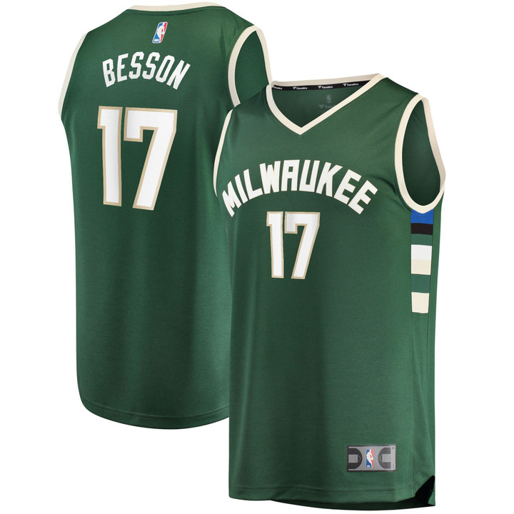 Hugo Besson Milwaukee Bucks Fanatics Branded 2021/22 Fast Break Replica Jersey - Icon Edition - Green