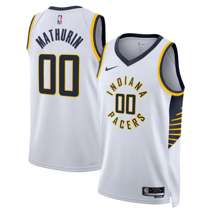 Indiana Pacers Nike Association Edition Swingman Jersey - White - Bennedict Mathurin