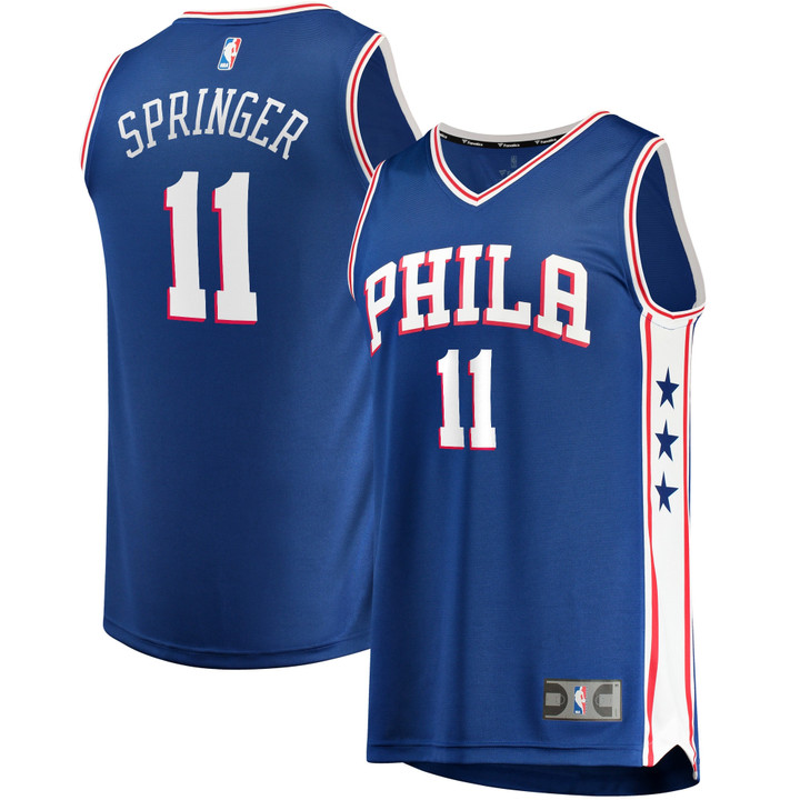 Jaden Springer Philadelphia 76ers Fanatics Branded 2021 NBA Draft First Round Pick Fast Break Replica Jersey Royal - Icon Edition