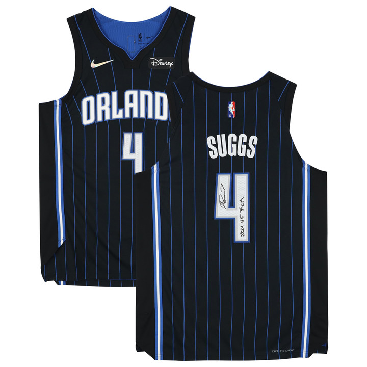 Jalen Suggs Black Orlando Magic Autographed Nike 2021-2022 Authentic Jersey with "2021 #5 Pick" Inscription