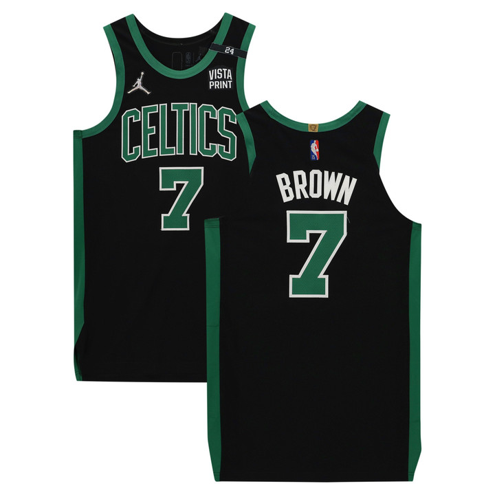 Jaylen Brown Boston Celtics Game-Used #7 Black Statement Edition Jersey vs. Atlanta Hawks on February 13 2022