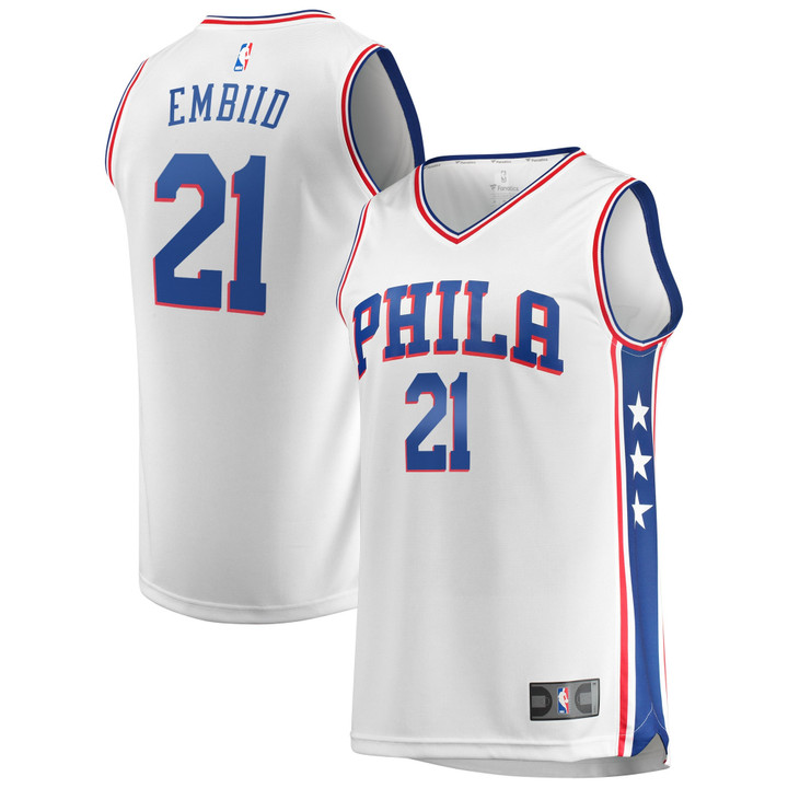 Joel Embiid Philadelphia 76ers Fanatics Branded Fast Break Replica Jersey White - Association Edition