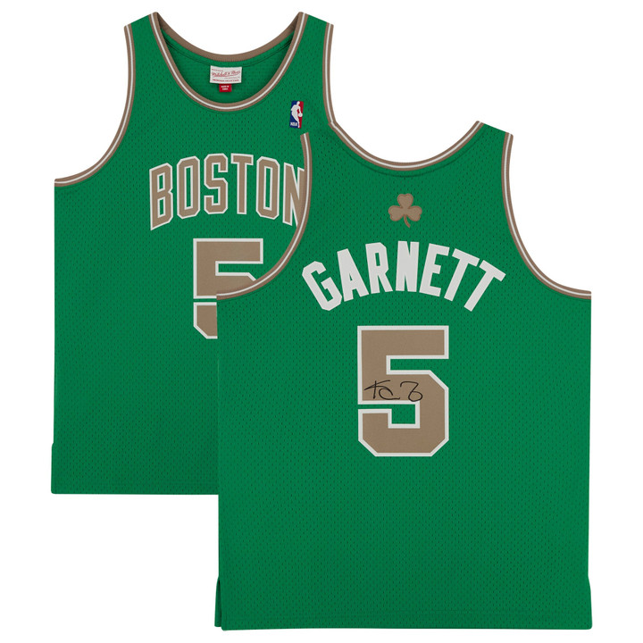 Kevin Garnett Green Boston Celtics Autographed Mitchell & Ness 2008-09 Replica Jersey with Gold Numbers