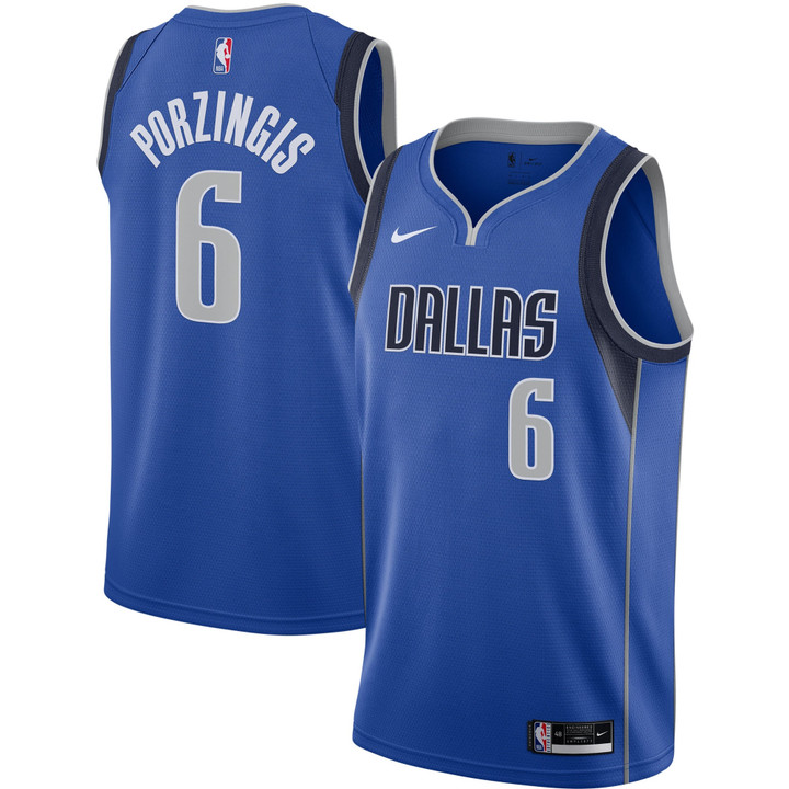 Kristaps Porzingis Dallas Mavericks Nike 2020/21 Swingman Jersey - Blue - Icon Edition