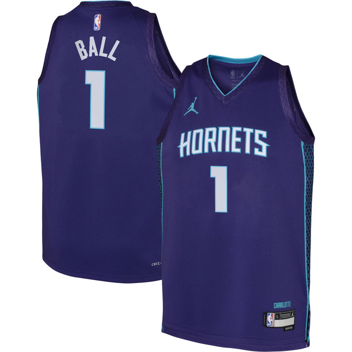 LaMelo Ball Charlotte Hornets Jordan Brand Youth 2022/23 Swingman Jersey Purple - Statement Edition