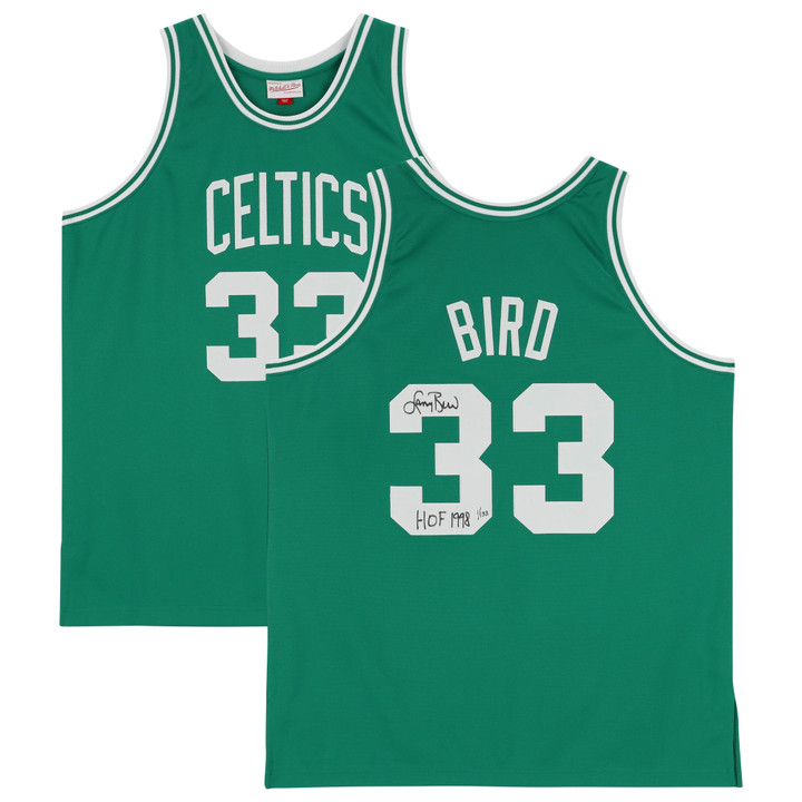 Larry Bird Boston Celtics Autographed Kelly Green Mitchell & Ness 1985-86 Authentic Jersey with "HOF 1998" Inscription - Limited Edition 1 of 133
