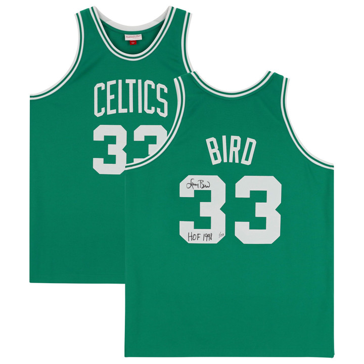 Larry Bird Boston Celtics Autographed Mitchell & Ness Kelly Green 1985-1986 Authentic Jersey with "HOF 1998" Inscription - Limited Edition of 133