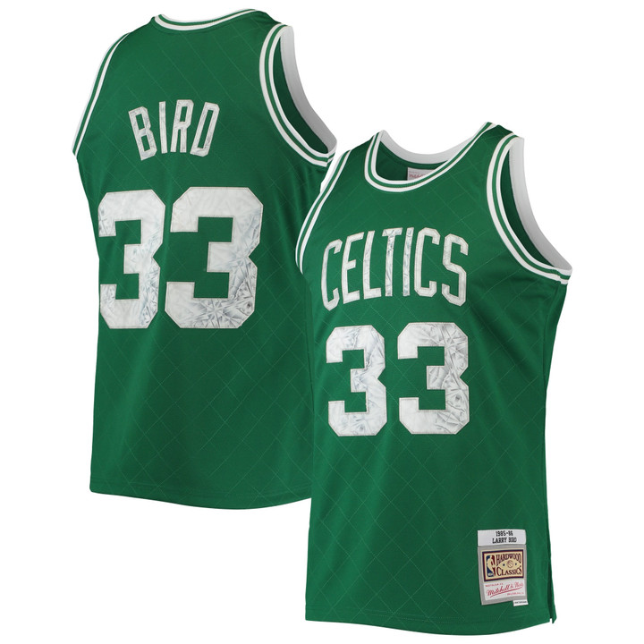Larry Bird Boston Celtics Mitchell & Ness 1996-97 Hardwood Classics NBA 75th Anniversary Diamond Swingman Jersey - Kelly Green