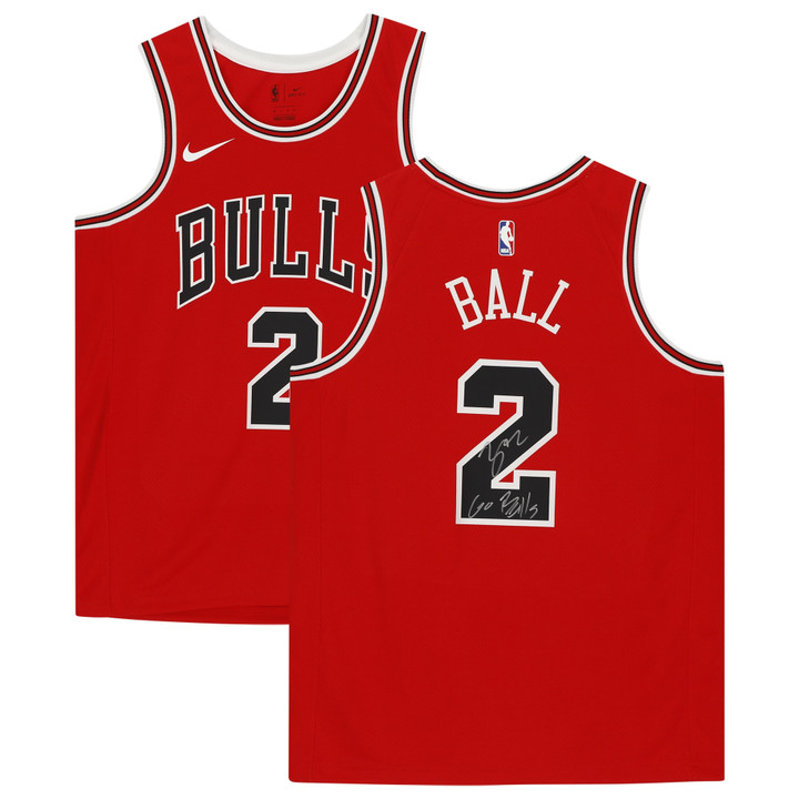 Lonzo Ball Red Chicago Bulls Autographed Nike Swingman Jersey with "Go Bulls" Inscription