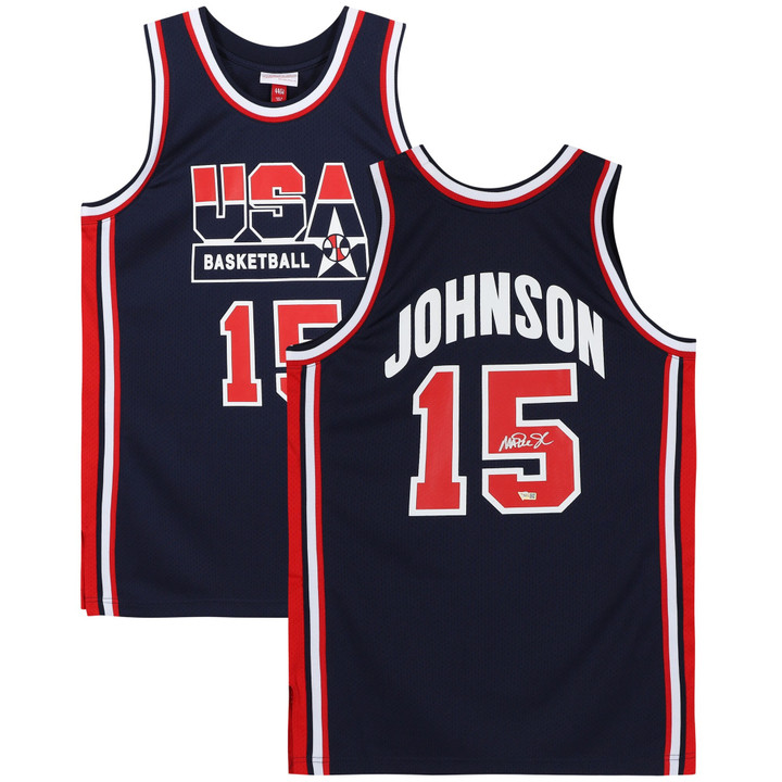 Magic Johnson Los Angeles Lakers Autographed Mitchell and Ness USA Dream Team Authentic Jersey