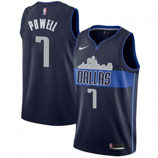 Men's Dallas Mavericks Dwight Powell #7 Nike Swingman Navy Statement Edition Jersey